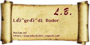 Légrádi Bodor névjegykártya